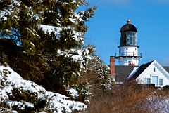 Cape Elizabeth Lighthouse in Winter Season in Maine